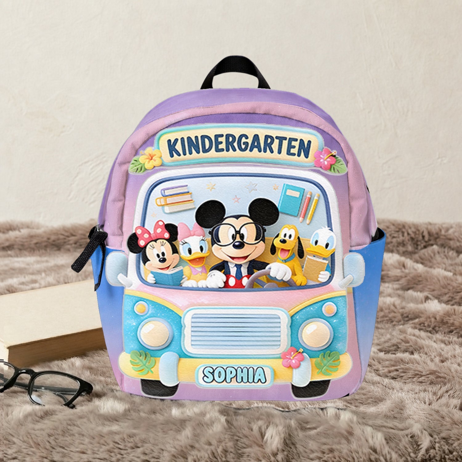 Personalized Kids Back To School Leather Patch Backpack Changeable Leather Patch Backpack GradoCreations