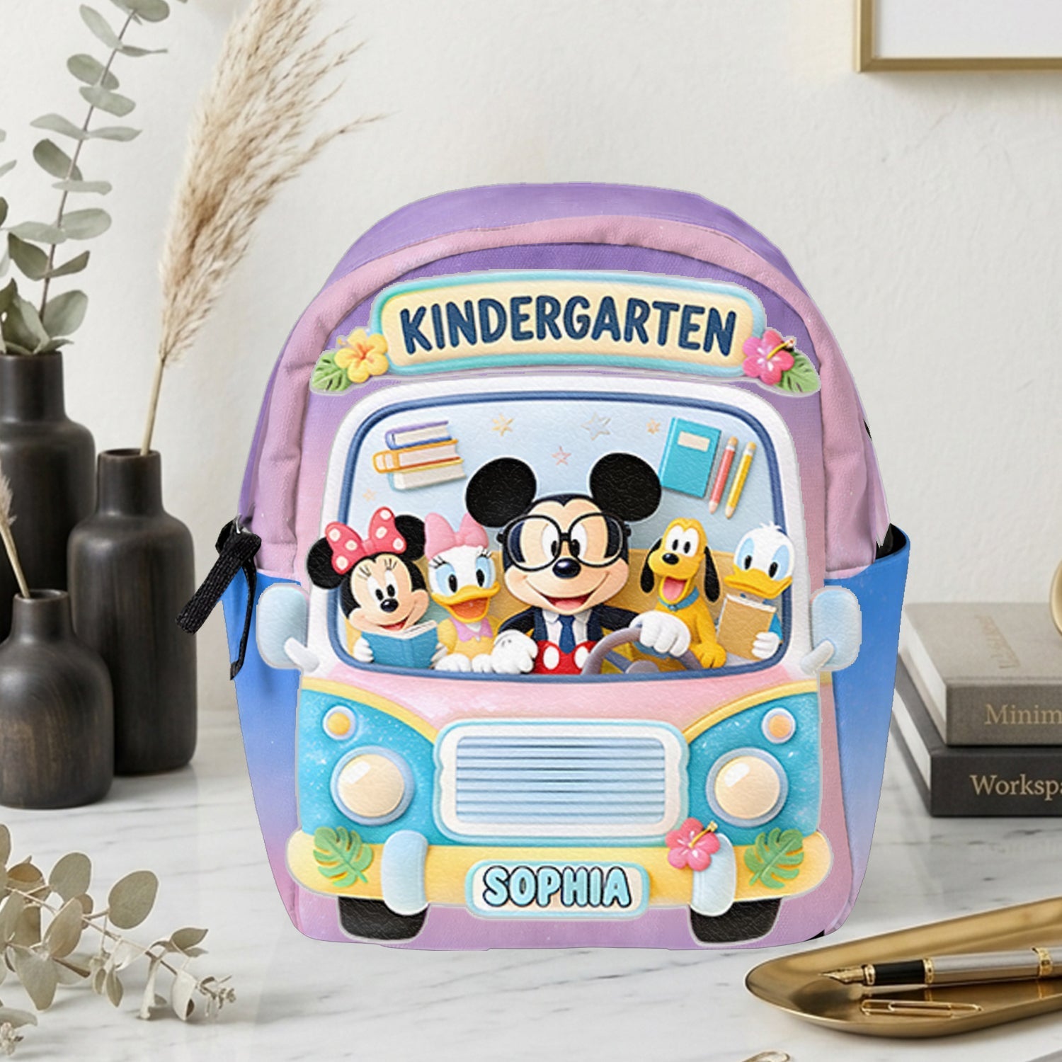 Personalized Kids Back To School Leather Patch Backpack Changeable Leather Patch Backpack GradoCreations