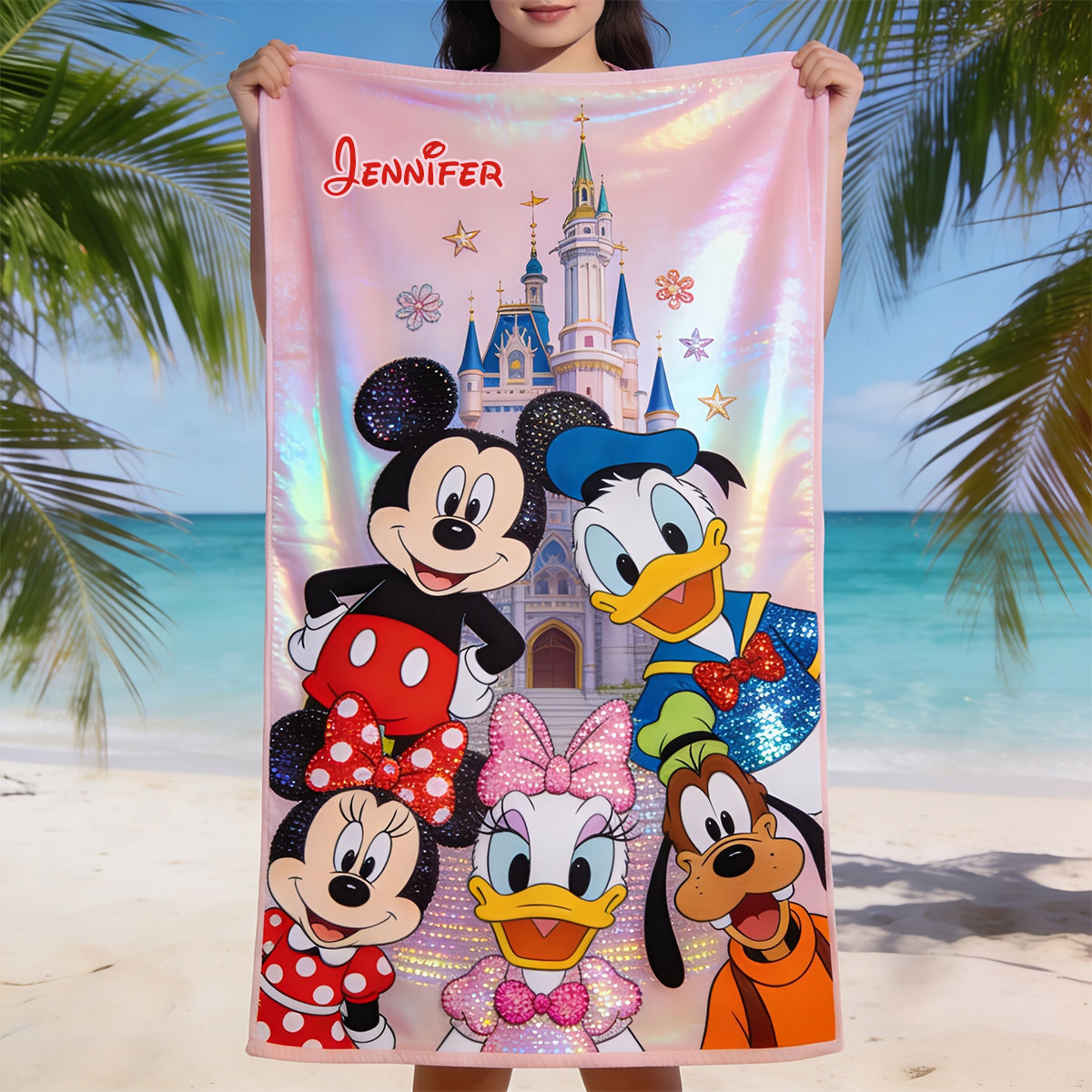 Personalized Quick-Dry Beach Towel with Disney Characters for Kids Beach Towel GradoCreations