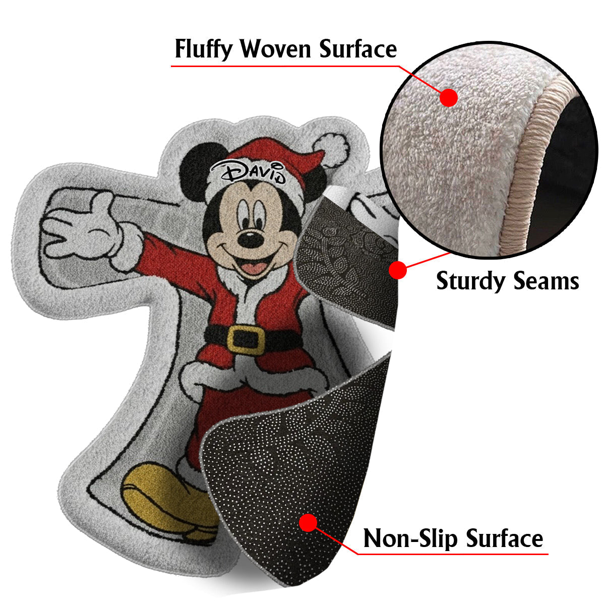 Personalized Disney Snow Angel Non-Slip Rug Custom Name Gift Non-Slip Tufted Rug GradoCreations