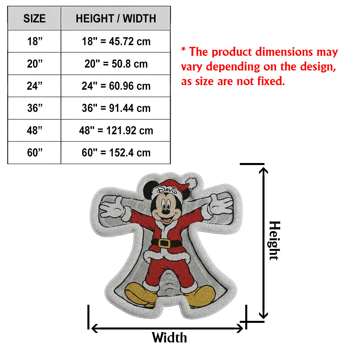 Personalized Disney Snow Angel Non-Slip Rug Custom Name Gift Non-Slip Tufted Rug GradoCreations