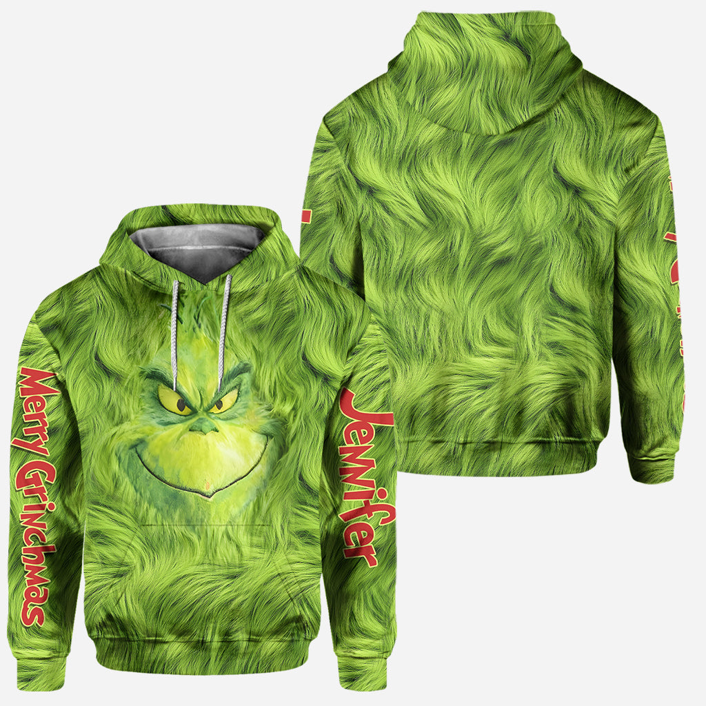 Personalized Grinchmas Hoodie and Leggings Set for Christmas Hoodie & Leggings GradoCreations