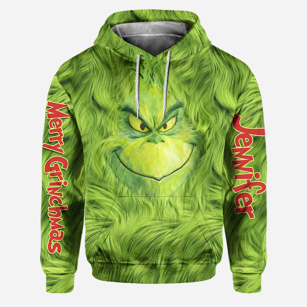 Personalized Grinchmas Hoodie and Leggings Set for Christmas Hoodie & Leggings GradoCreations