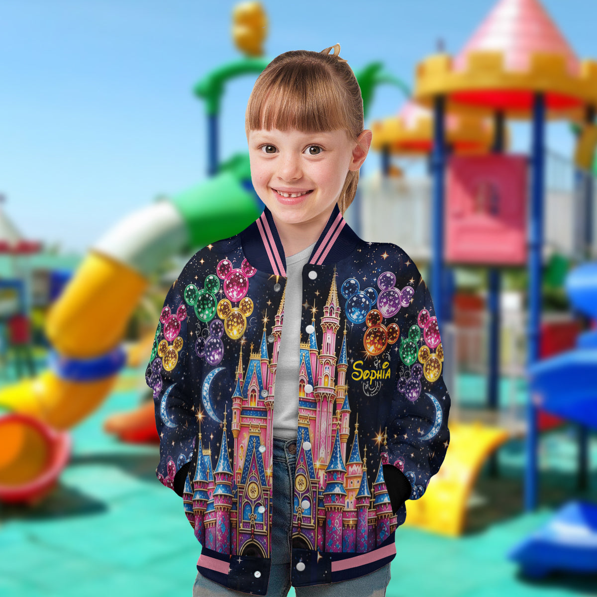Personalized Disney Castle Varsity Jacket for Kids - Custom Magic Gift Varsity Jacket GradoCreations