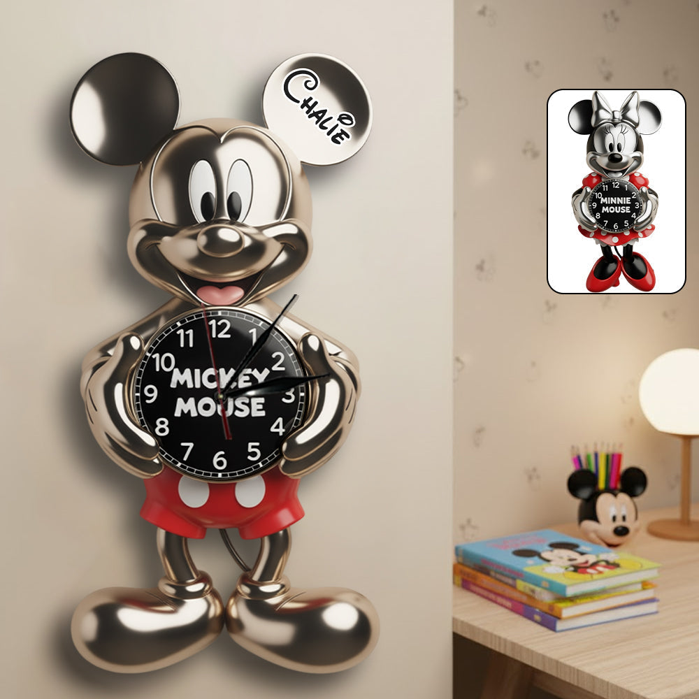 Personalized Disney Mouse LED Wall Clock Custom Name Gift LED Light Wall Clock GradoCreations