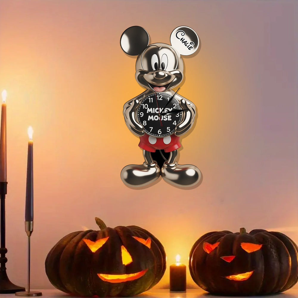 Personalized Disney Mouse LED Wall Clock Custom Name Gift LED Light Wall Clock GradoCreations