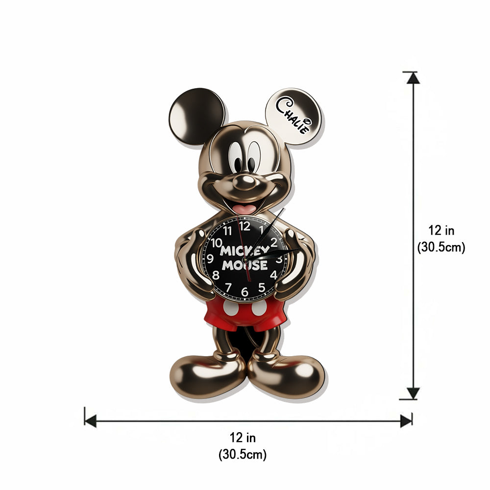 Personalized Disney Mouse LED Wall Clock Custom Name Gift LED Light Wall Clock GradoCreations