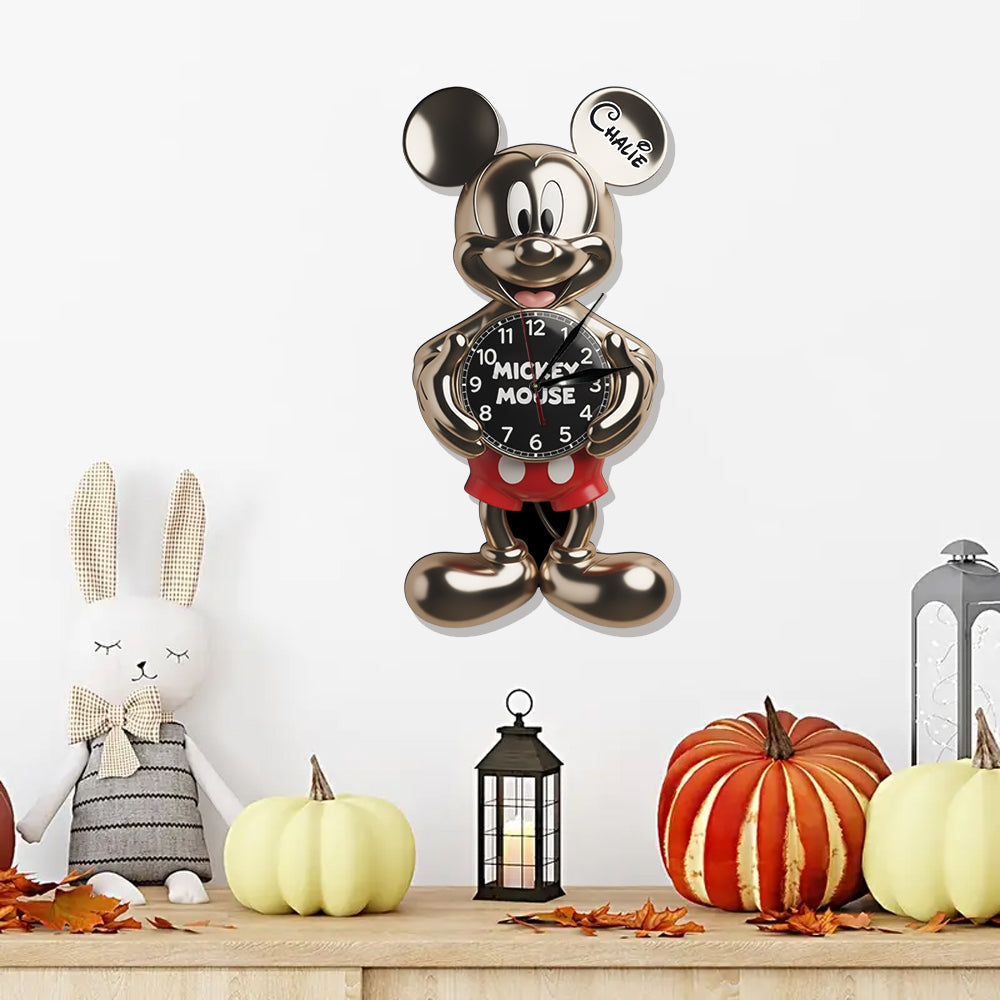 Personalized Disney Mouse LED Wall Clock Custom Name Gift LED Light Wall Clock GradoCreations