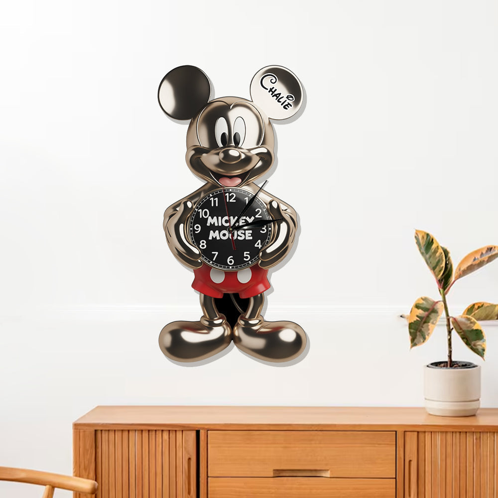 Personalized Disney Mouse LED Wall Clock Custom Name Gift LED Light Wall Clock GradoCreations