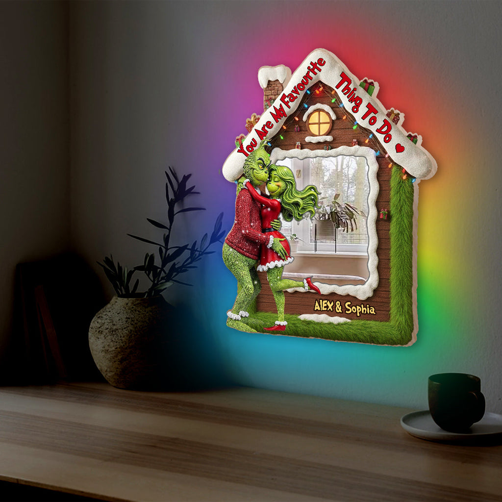 Personalized LED Wall Mirror Christmas Gift with Custom Names Wall Mirror With LED Light GradoCreations