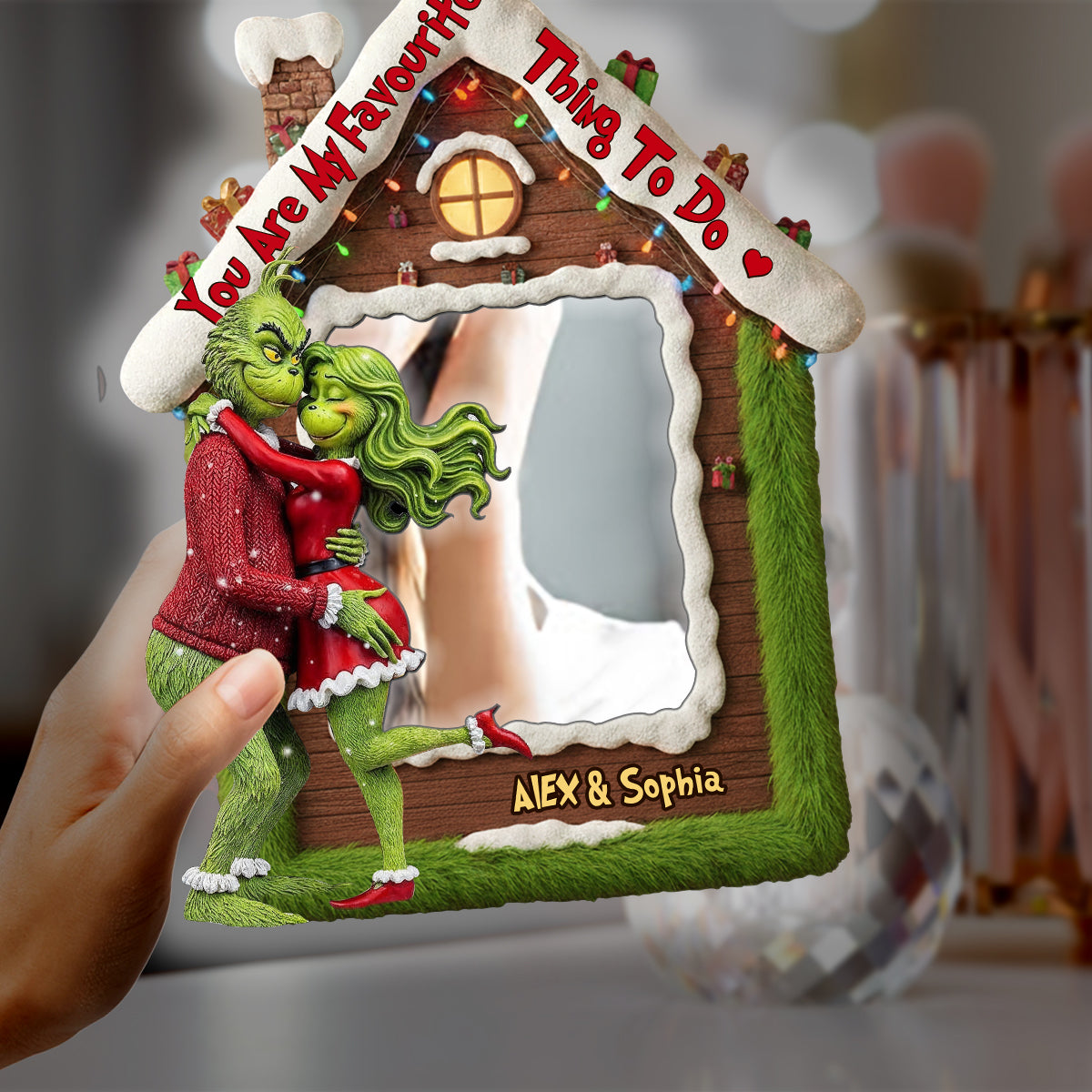 Personalized LED Wall Mirror Christmas Gift with Custom Names Wall Mirror With LED Light GradoCreations