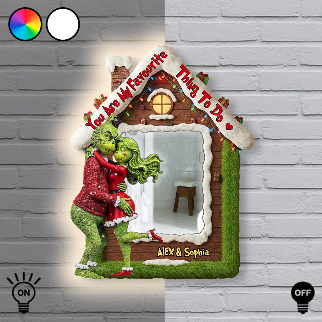 Personalized LED Wall Mirror Christmas Gift with Custom Names Wall Mirror With LED Light GradoCreations