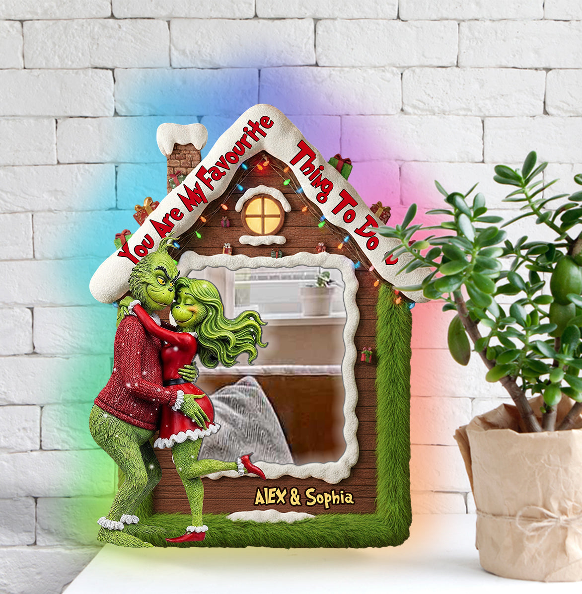 Personalized LED Wall Mirror Christmas Gift with Custom Names Wall Mirror With LED Light GradoCreations