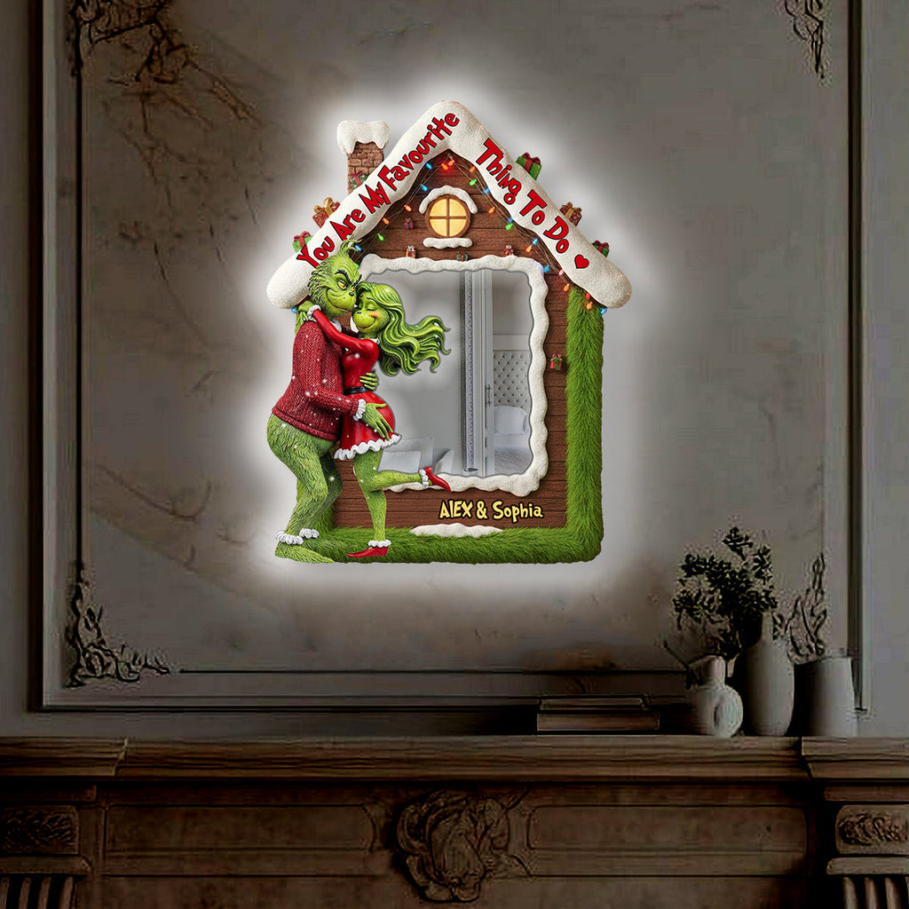 Personalized LED Wall Mirror Christmas Gift with Custom Names Wall Mirror With LED Light GradoCreations