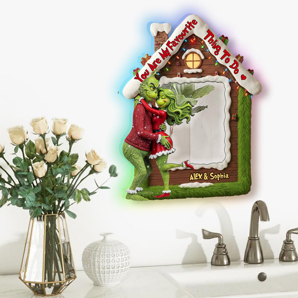 Personalized LED Wall Mirror Christmas Gift with Custom Names Wall Mirror With LED Light GradoCreations