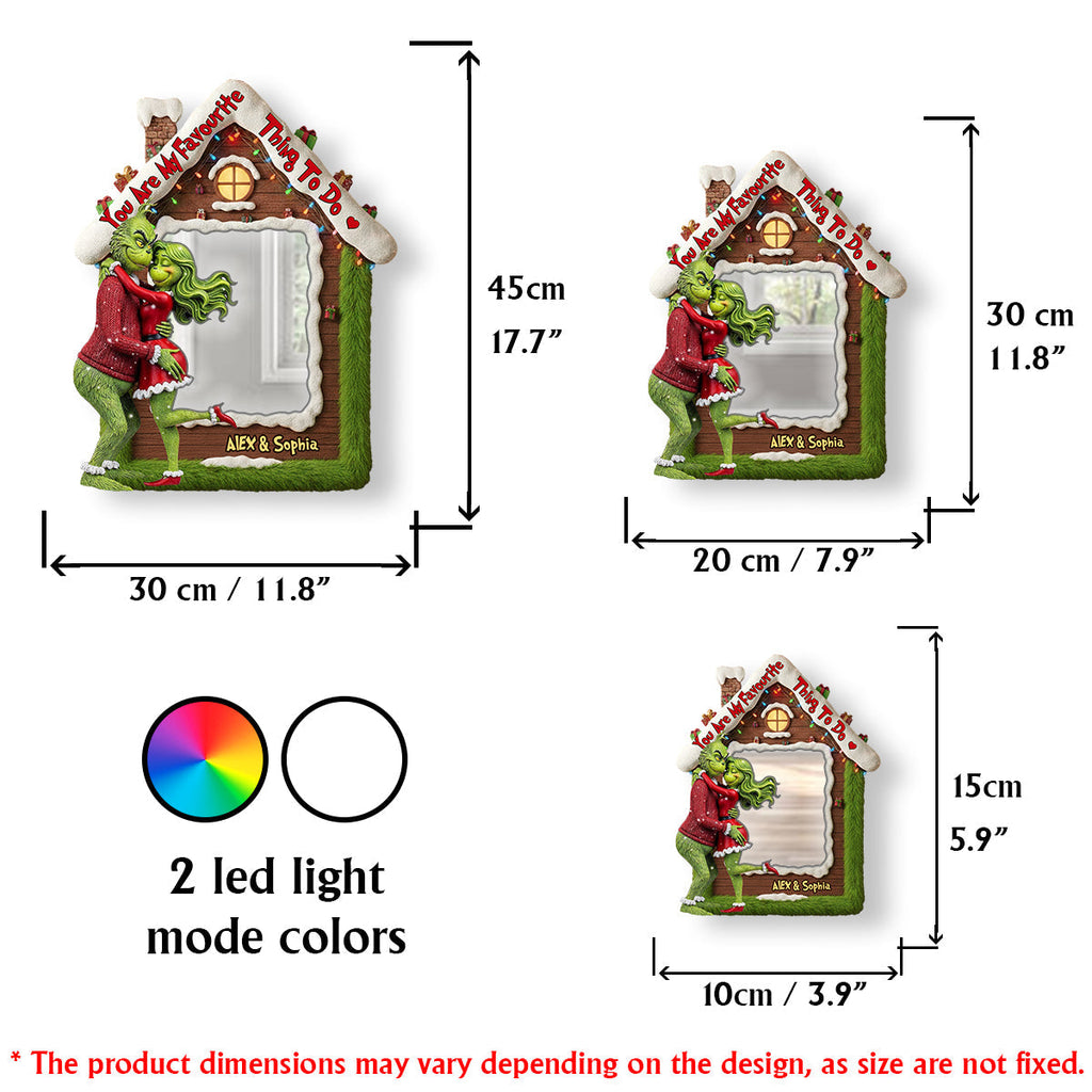 Personalized LED Wall Mirror Christmas Gift with Custom Names Wall Mirror With LED Light GradoCreations