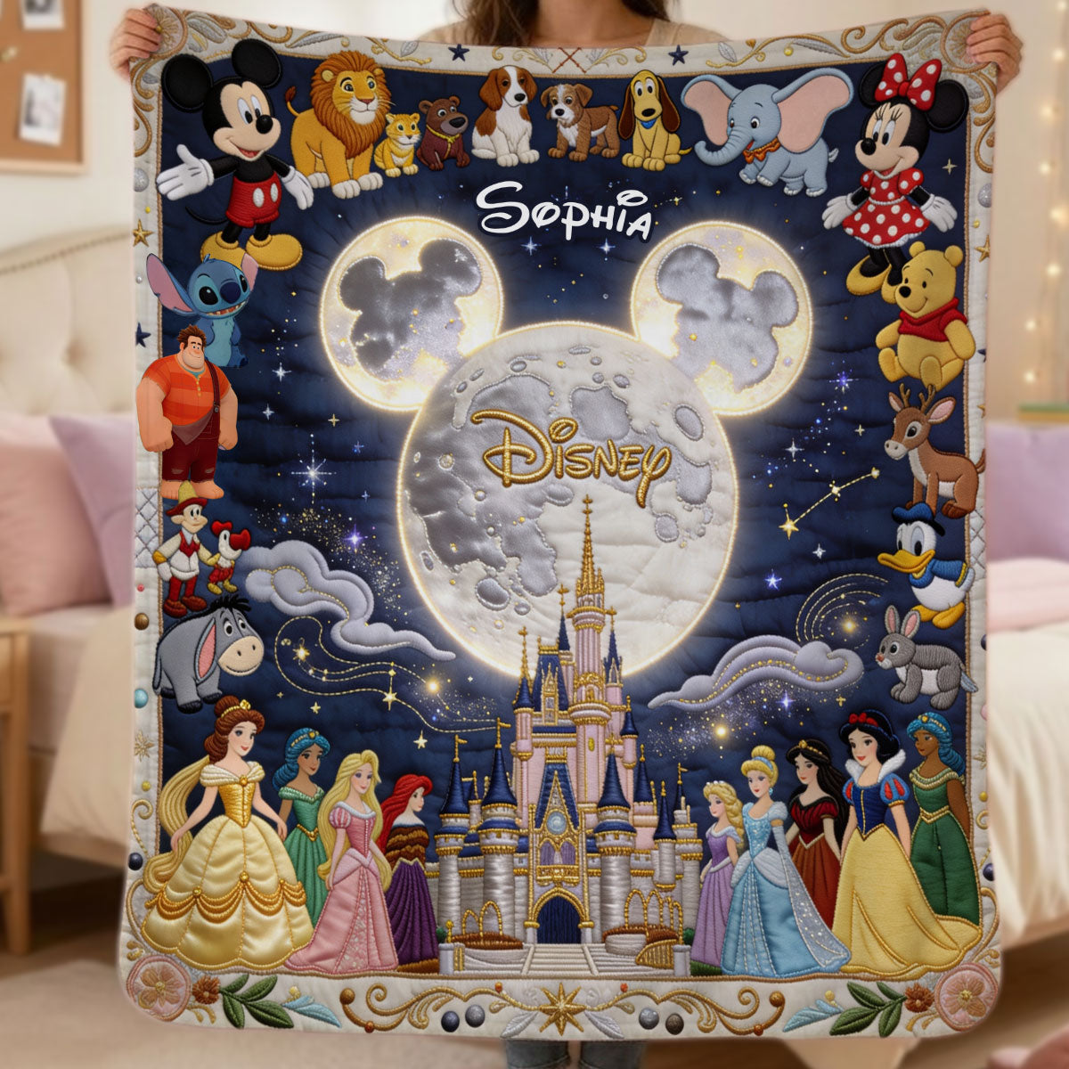 Personalized Disney Dream Trip Blanket Custom Name Gift Blanket GradoCreations
