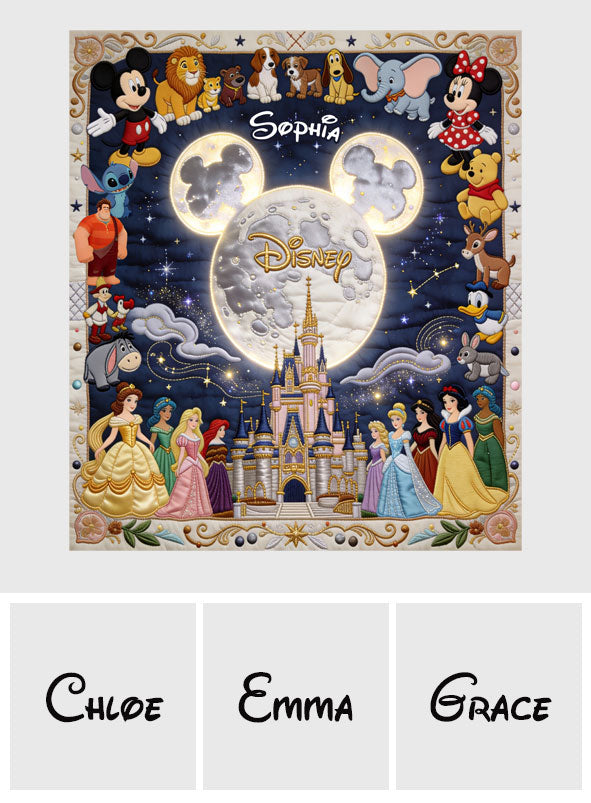 Personalized Disney Dream Trip Blanket Custom Name Gift Blanket GradoCreations
