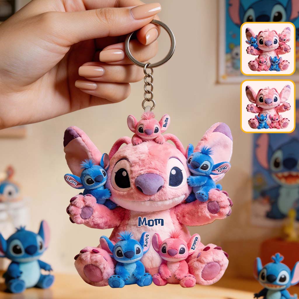 Personalized Ohana Plush Keychain Custom Family Gift for Mom Plush Keychain GradoCreations