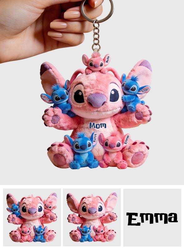 Personalized Ohana Plush Keychain Custom Family Gift for Mom Plush Keychain GradoCreations
