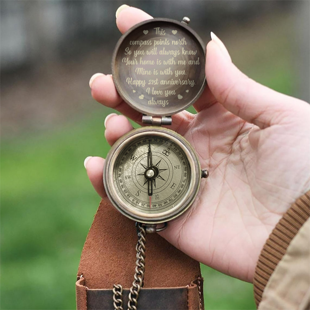 Personalized Couple Compass Gift for Anniversary or Christmas Compass GradoCreations