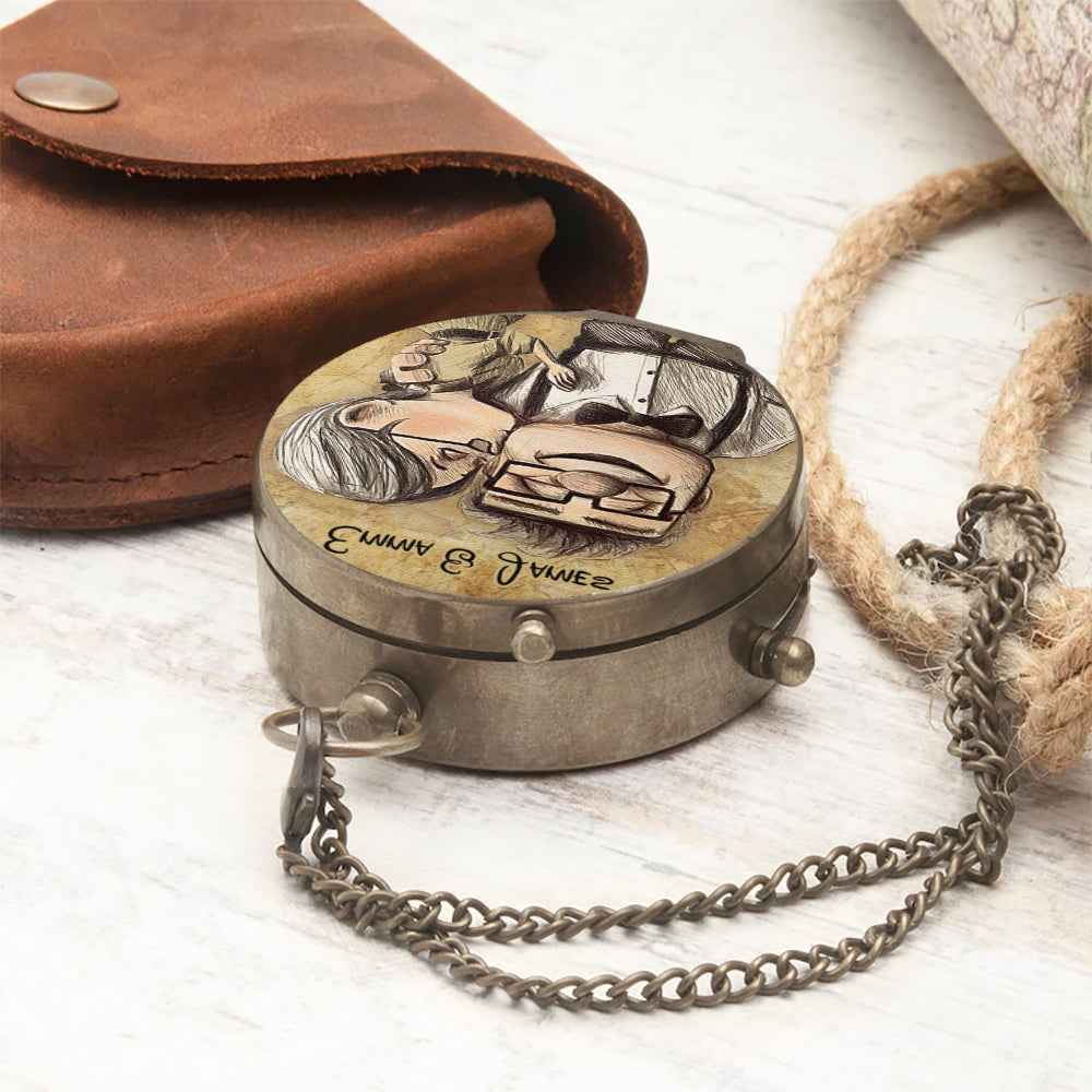 Personalized Couple Compass Gift for Anniversary or Christmas Compass GradoCreations