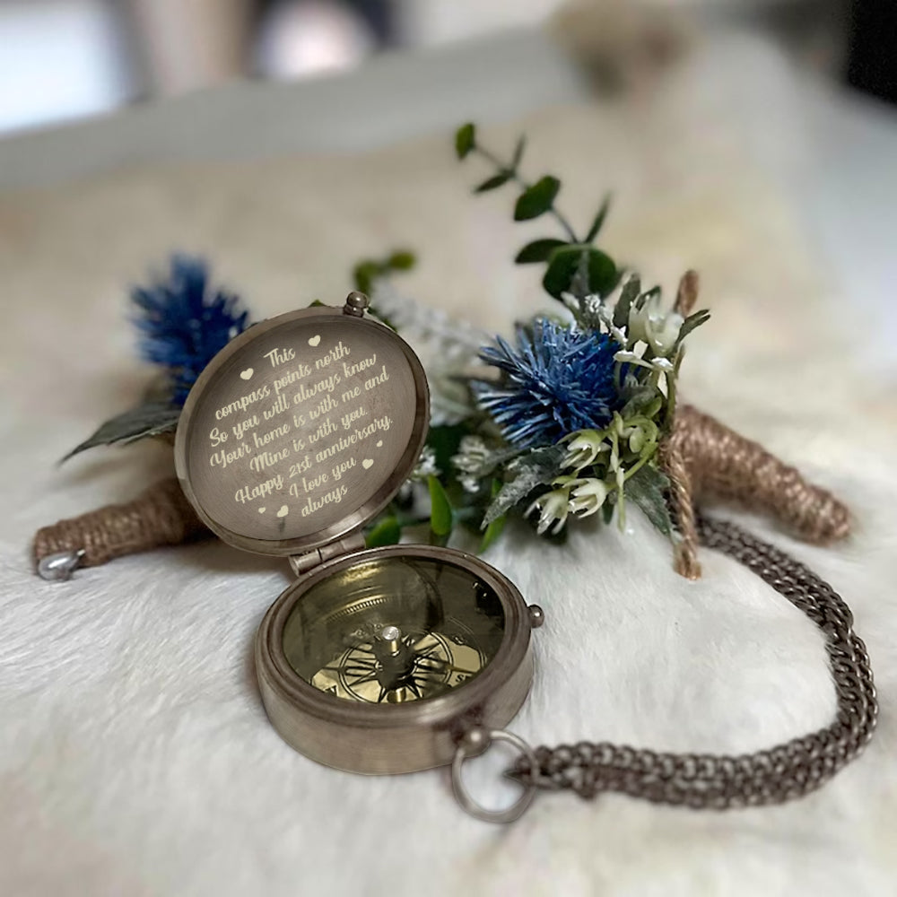 Personalized Couple Compass Gift for Anniversary or Christmas Compass GradoCreations