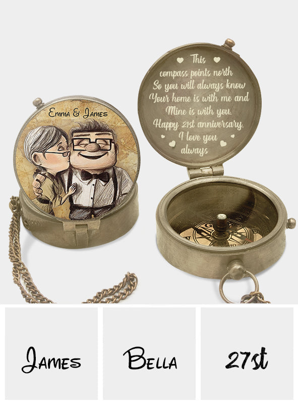 Personalized Couple Compass Gift for Anniversary or Christmas Compass GradoCreations