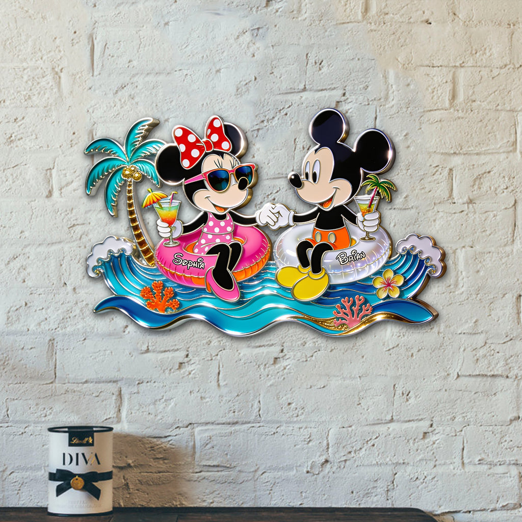 Personalized 3D Printed Metal Sign for Couples - Poolside Decor 3D Printed Cut Metal Sign GradoCreations