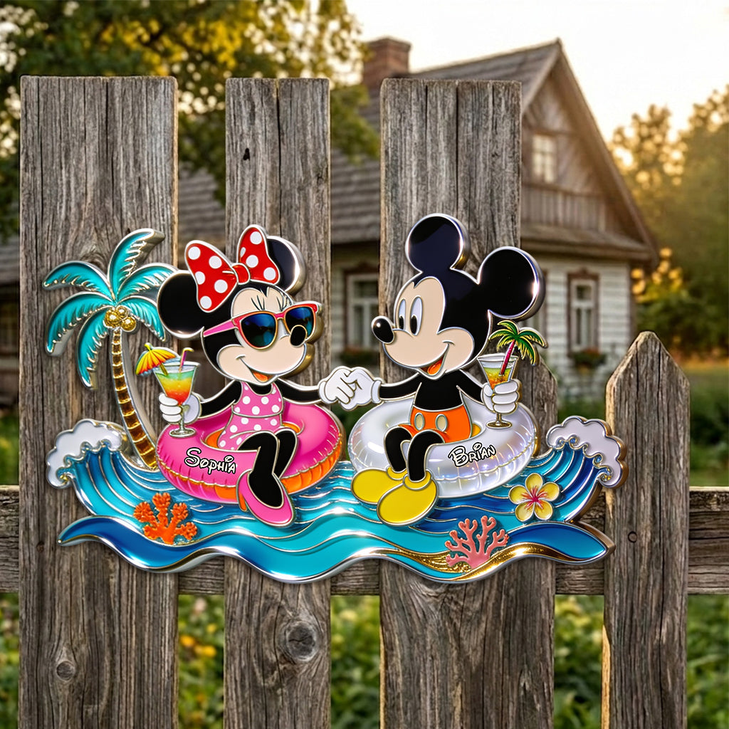 Personalized 3D Printed Metal Sign for Couples - Poolside Decor 3D Printed Cut Metal Sign GradoCreations