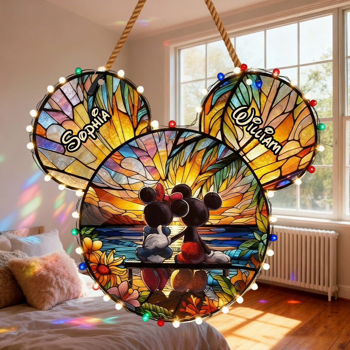 Personalized Acrylic LED Light Sign Custom Mouse Couple Gift LED Light Acrylic Sign GradoCreations