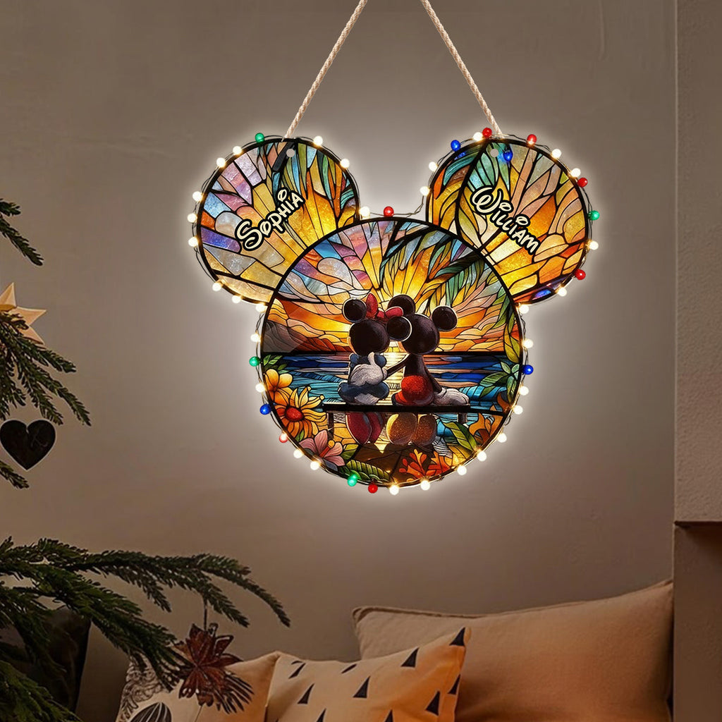 Personalized Acrylic LED Light Sign Custom Mouse Couple Gift LED Light Acrylic Sign GradoCreations