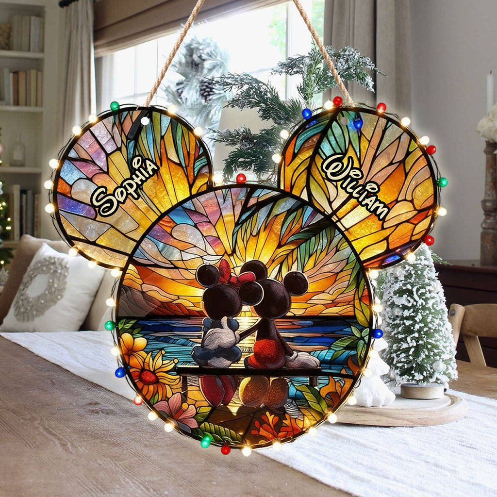 Personalized Acrylic LED Light Sign Custom Mouse Couple Gift LED Light Acrylic Sign GradoCreations