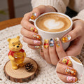 Personalized 3D Press On Nails with Honey Bear Design Press On Nails GradoCreations