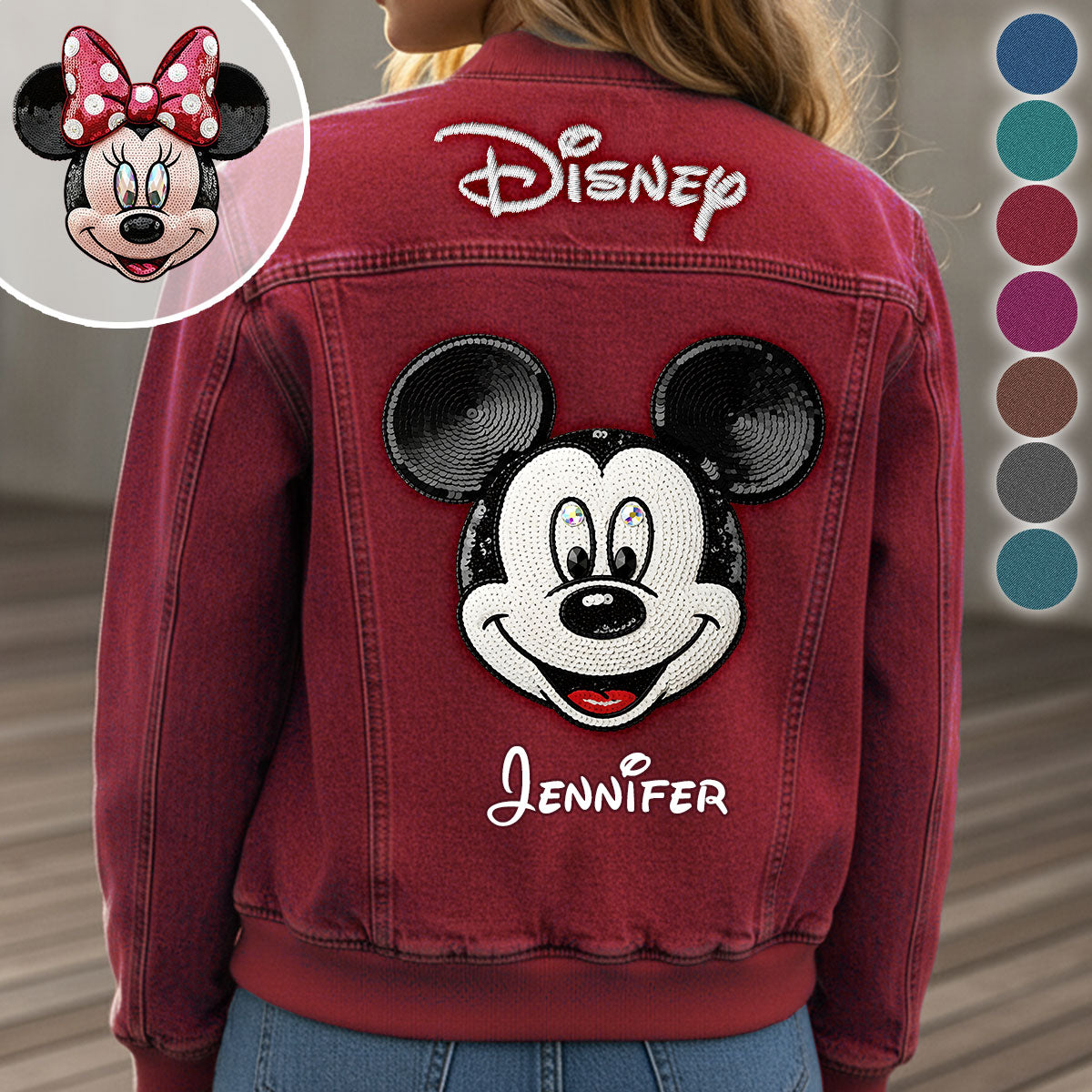 Personalized Bomber Jacket Custom Name Disney Gift Bomber Jacket GradoCreations