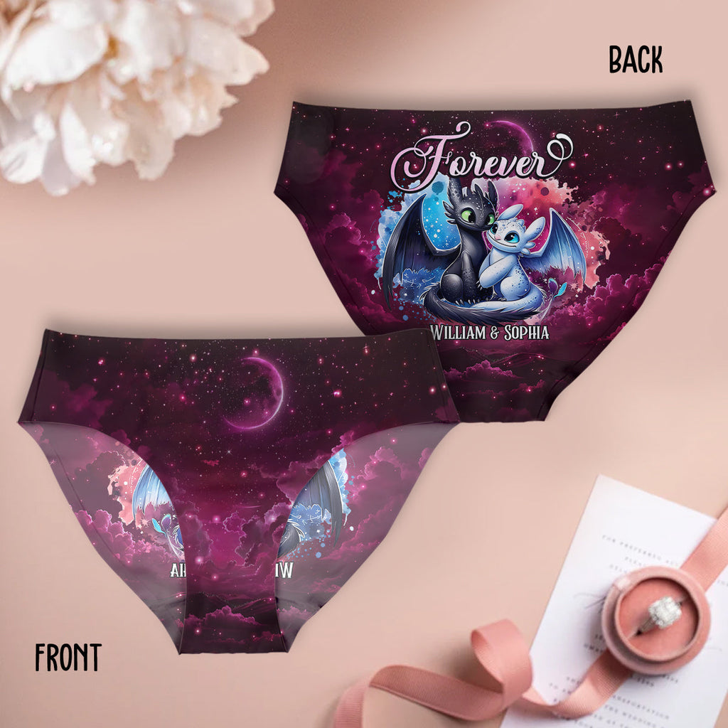 Personalized Dragon Couple Briefs Set Custom Names Gift for Couples Women Briefs & Men Boxer Briefs GradoCreations