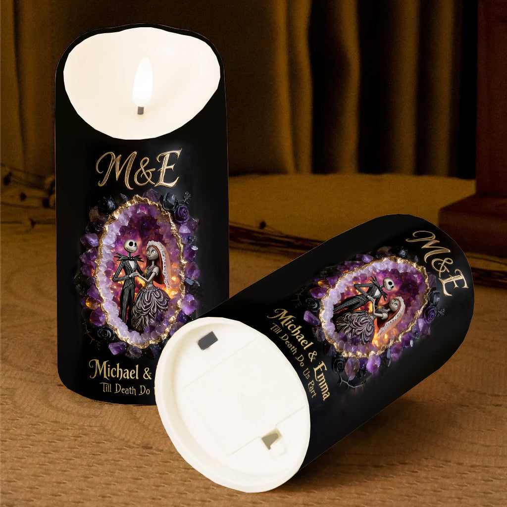 Personalized Flameless LED Candle Memorial Gift for Couple Flameless Candle GradoCreations