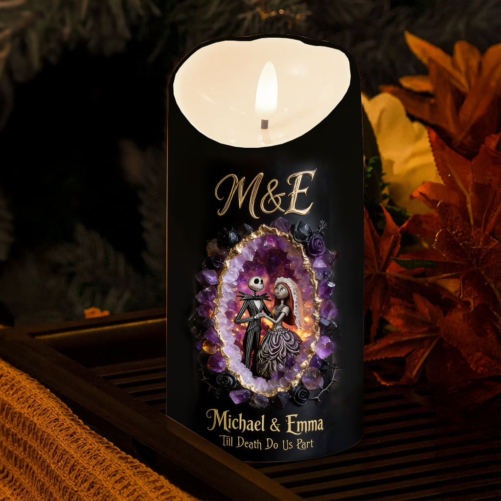 Personalized Flameless LED Candle Memorial Gift for Couple Flameless Candle GradoCreations