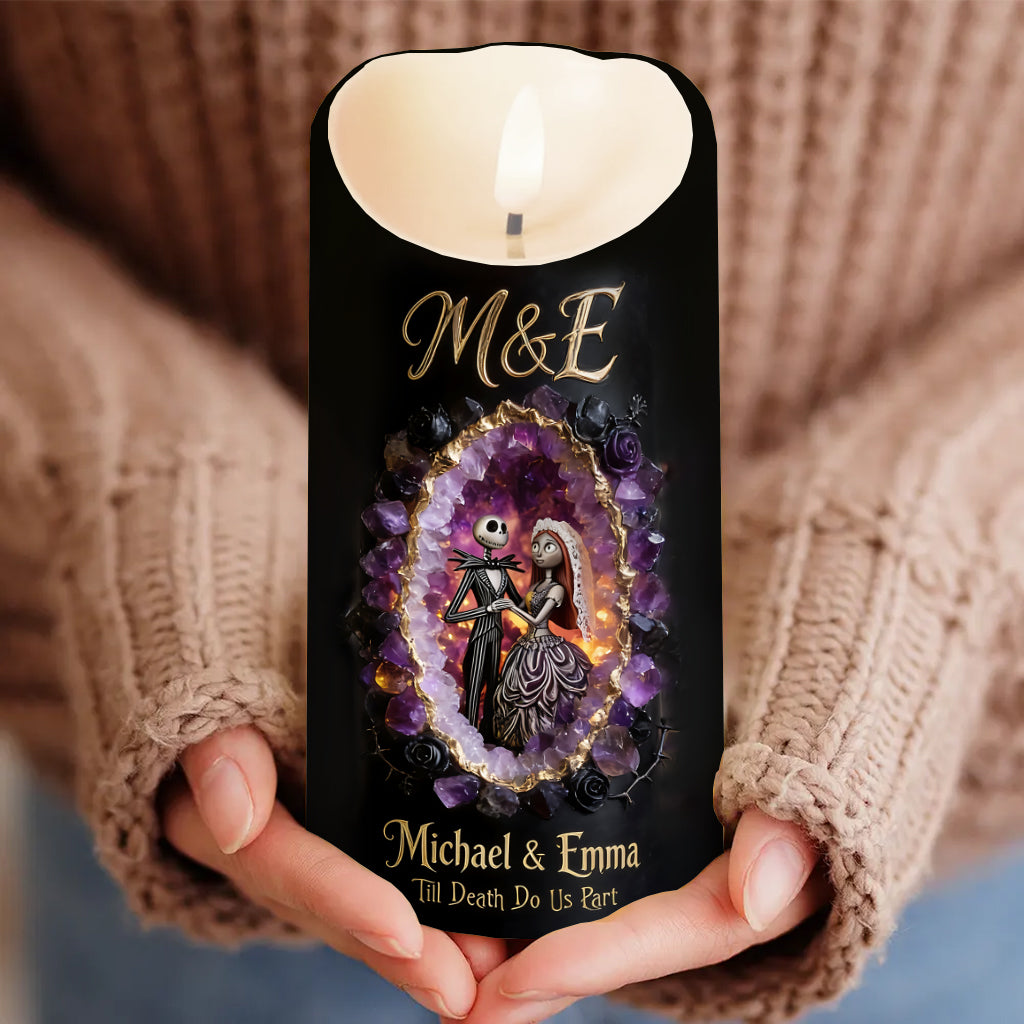 Personalized Flameless LED Candle Memorial Gift for Couple Flameless Candle GradoCreations
