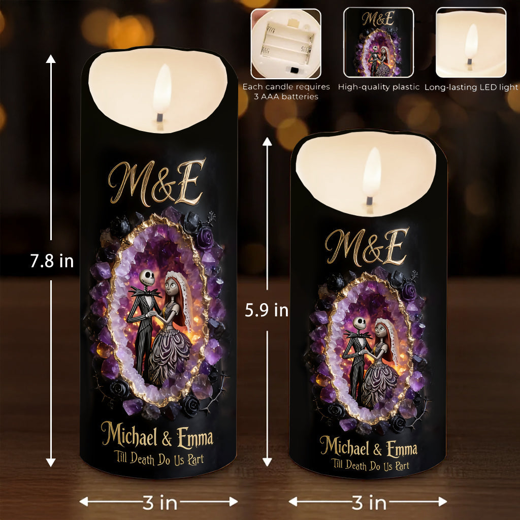 Personalized Flameless LED Candle Memorial Gift for Couple Flameless Candle GradoCreations