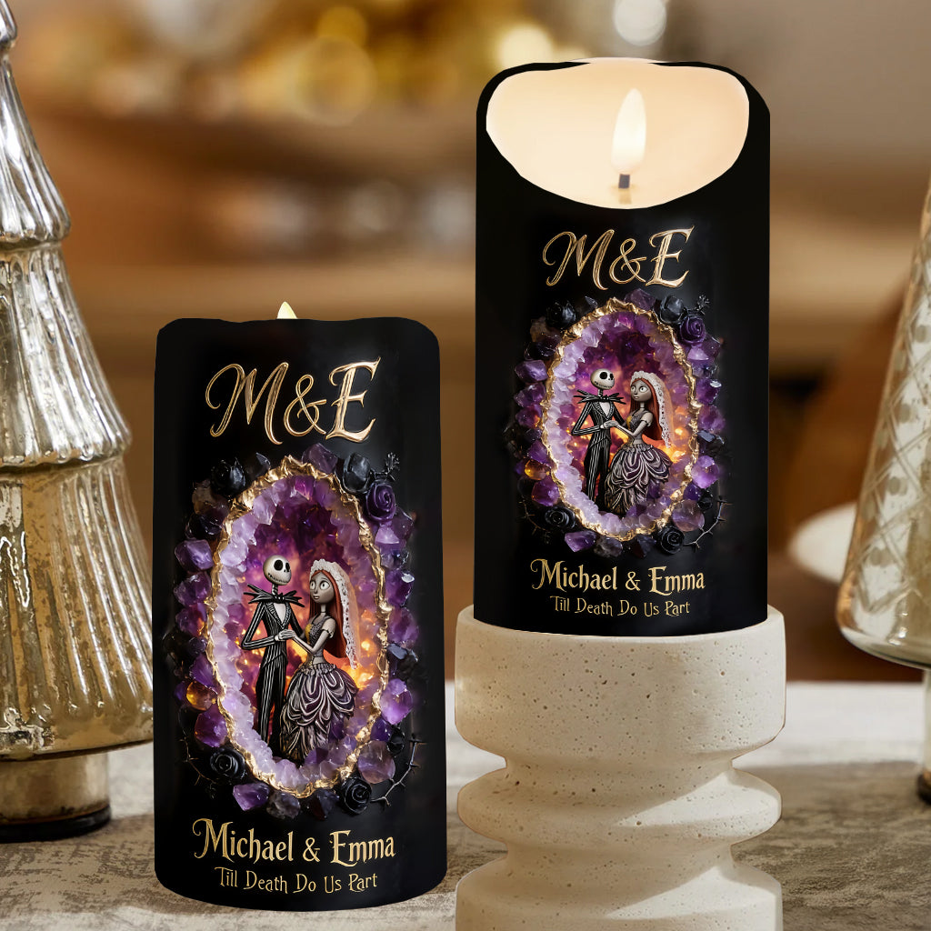 Personalized Flameless LED Candle Memorial Gift for Couple Flameless Candle GradoCreations