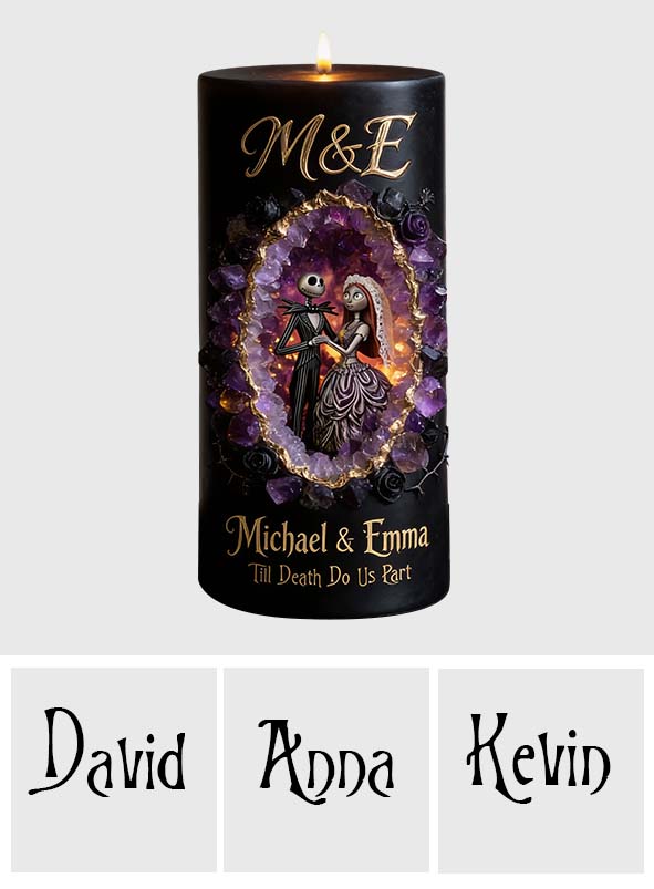 Personalized Flameless LED Candle Memorial Gift for Couple Flameless Candle GradoCreations