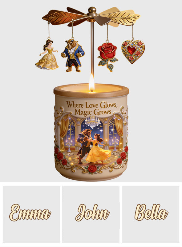 Personalized Beauty and the Beast Spinning Candle Holder Gift Spinning Candle Holder GradoCreations