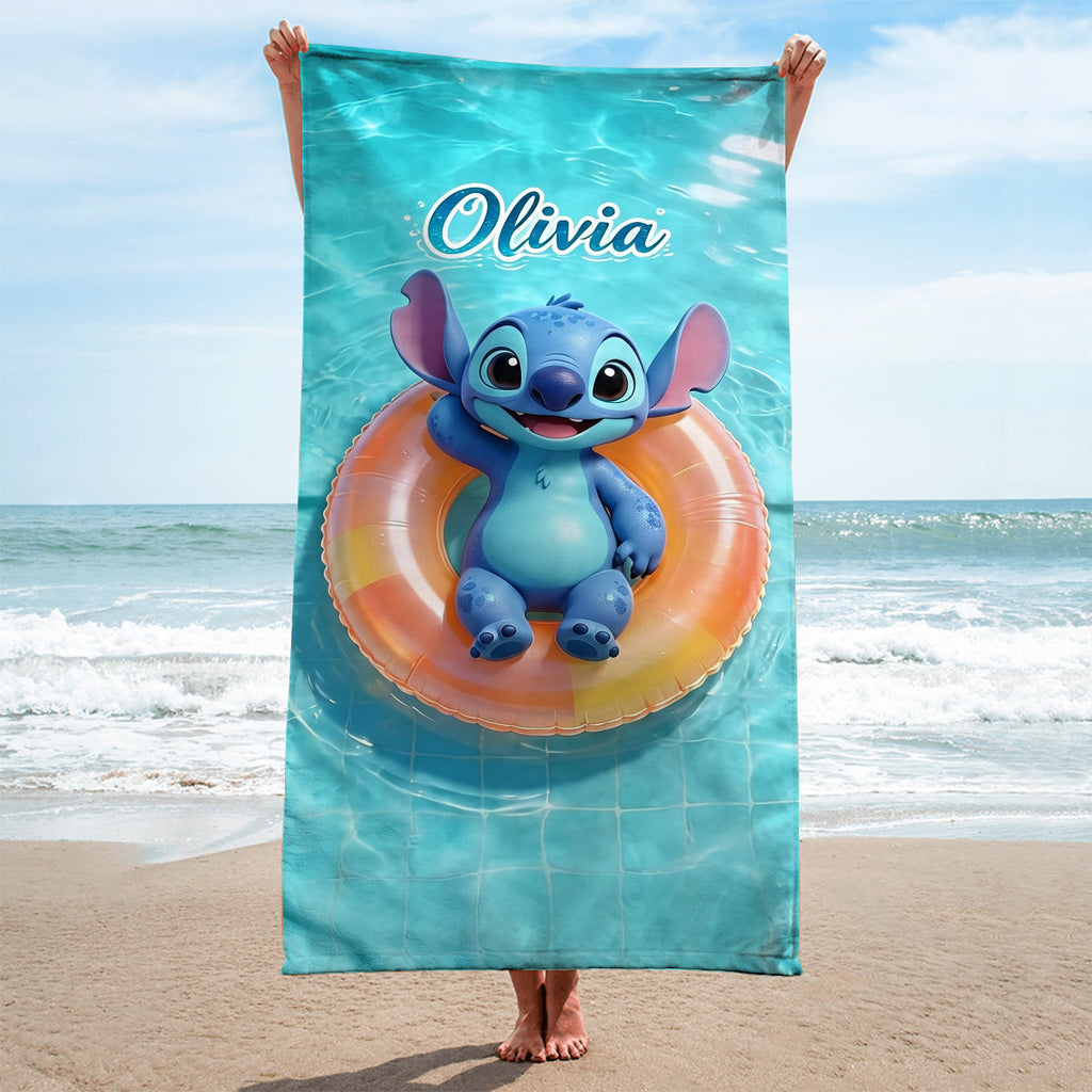 Personalized Tropical Alien Quick-Dry Beach Towel for Kids Beach Towel GradoCreations