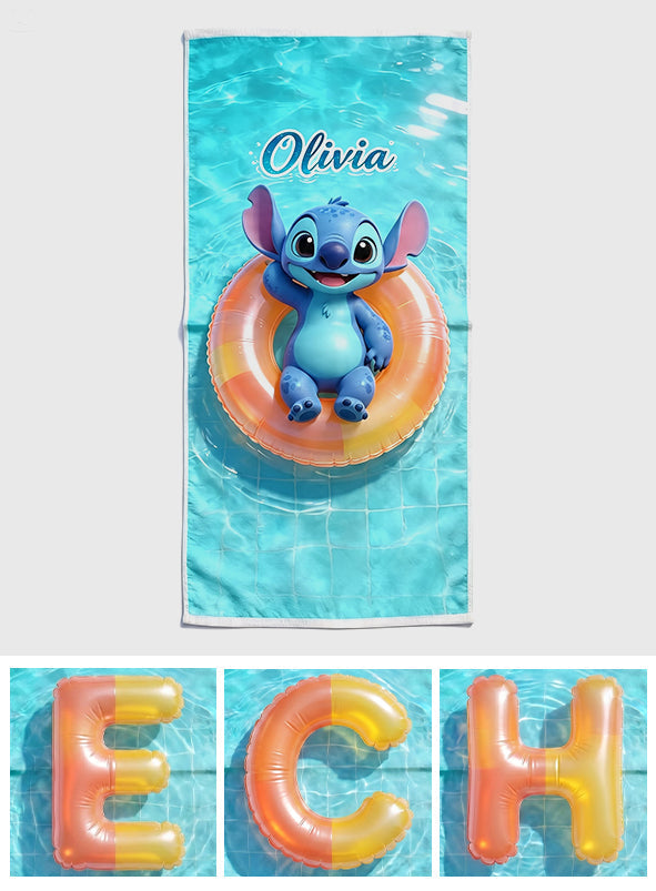 Personalized Tropical Alien Quick-Dry Beach Towel for Kids Beach Towel GradoCreations