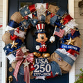 Personalized Patriotic Mouse Wood Sign Custom Name Gift for 250th Anniversary Wood Sign GradoCreations
