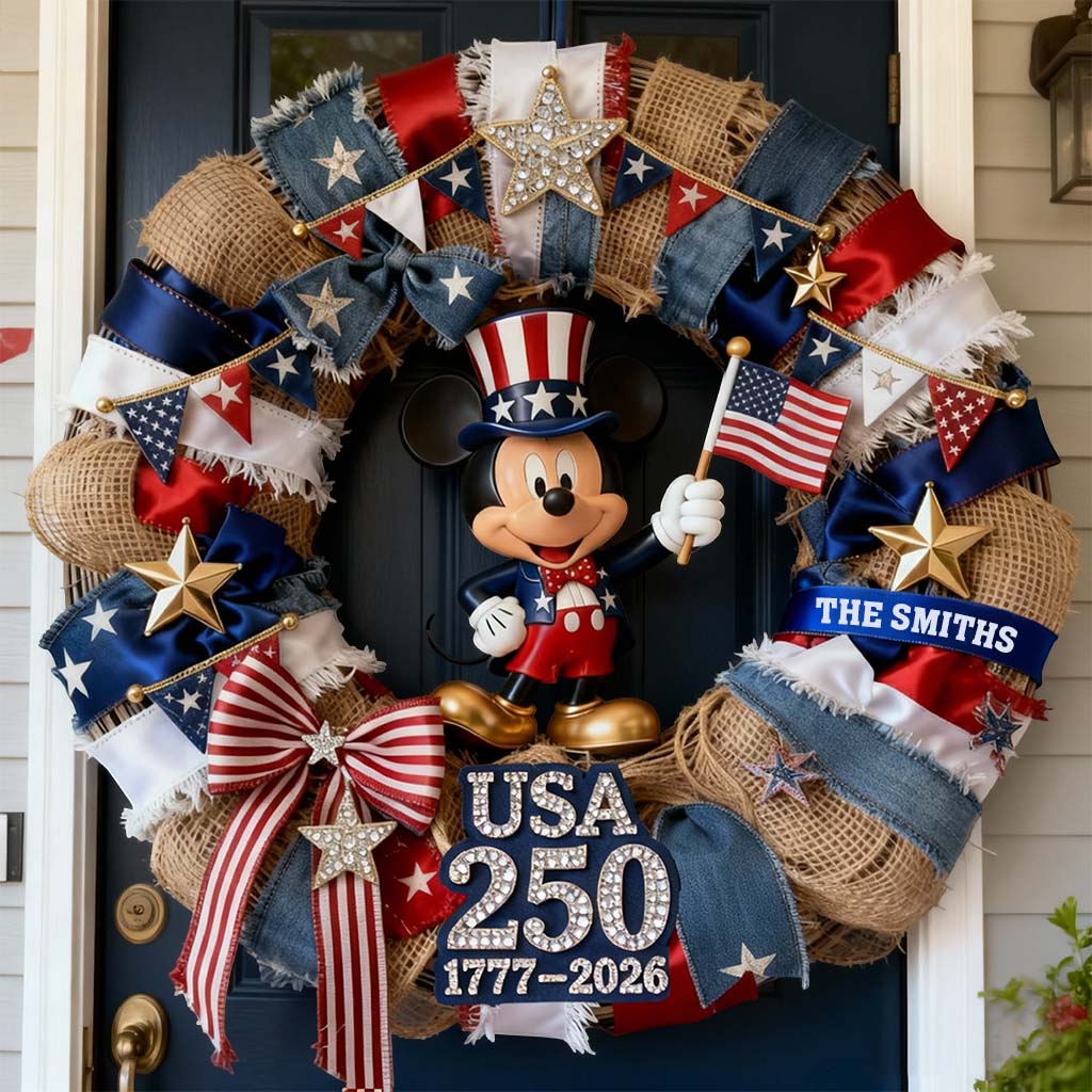 Personalized Patriotic Mouse Wood Sign Custom Name Gift for 250th Anniversary Wood Sign GradoCreations