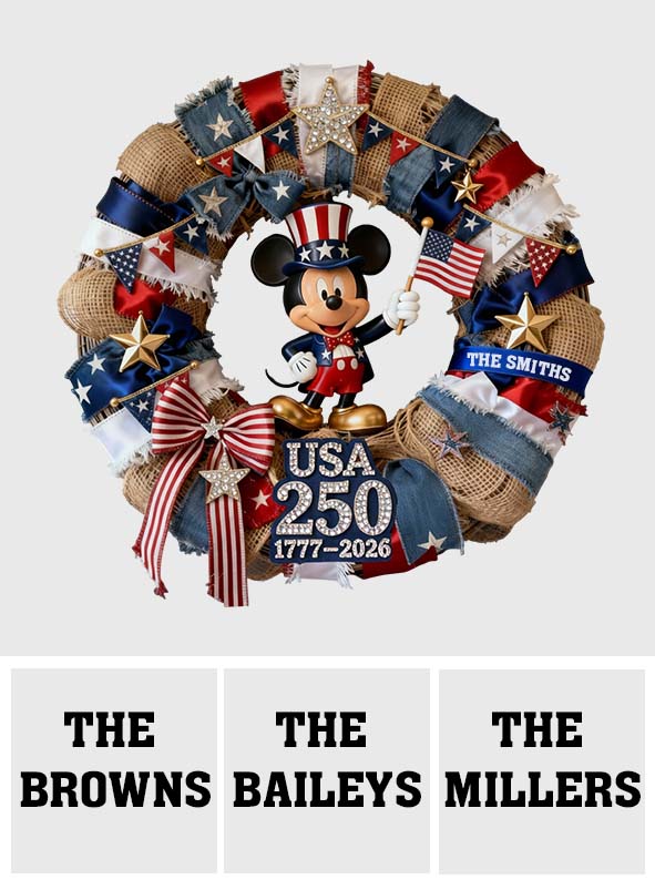 Personalized Patriotic Mouse Wood Sign Custom Name Gift for 250th Anniversary Wood Sign GradoCreations