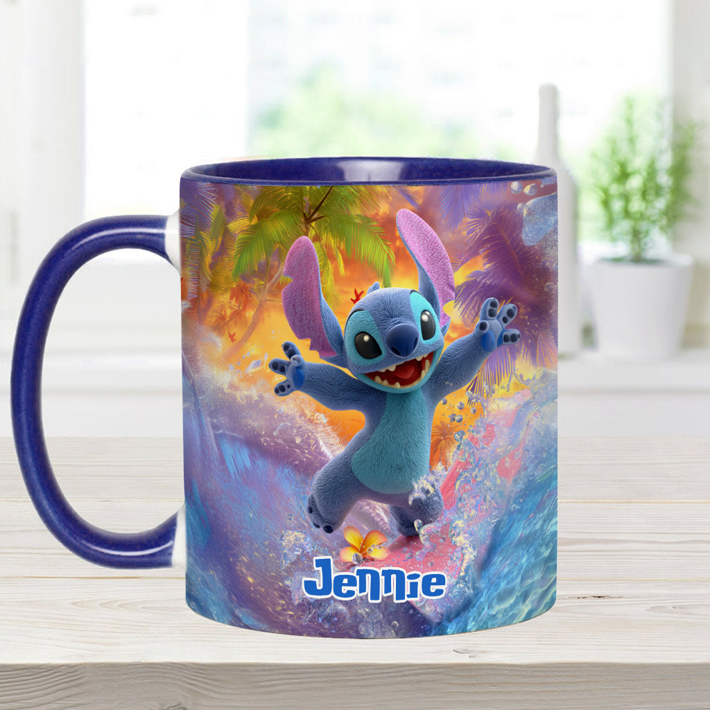 Personalized Beach Accent Mug with Ohana Design for Mom Accent Mug GradoCreations