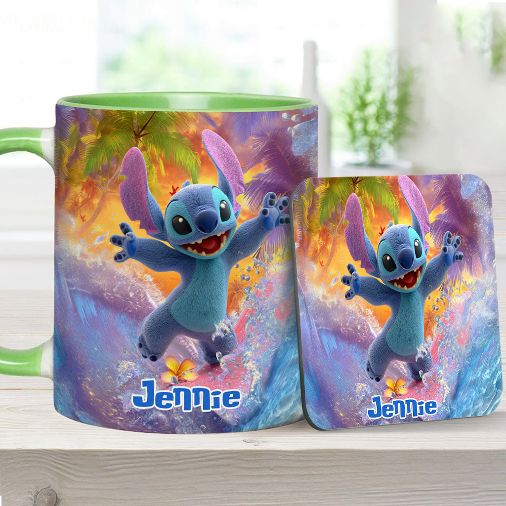 Personalized Beach Accent Mug with Ohana Design for Mom Accent Mug GradoCreations